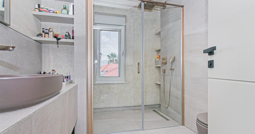 Kum Beji-Krom-Moka Renk Duşakabin Lara